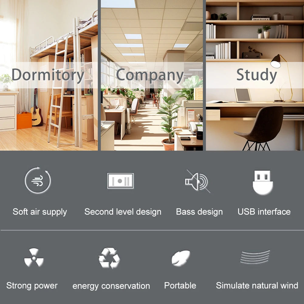 BreezeGlow Compact USB Tower Fan